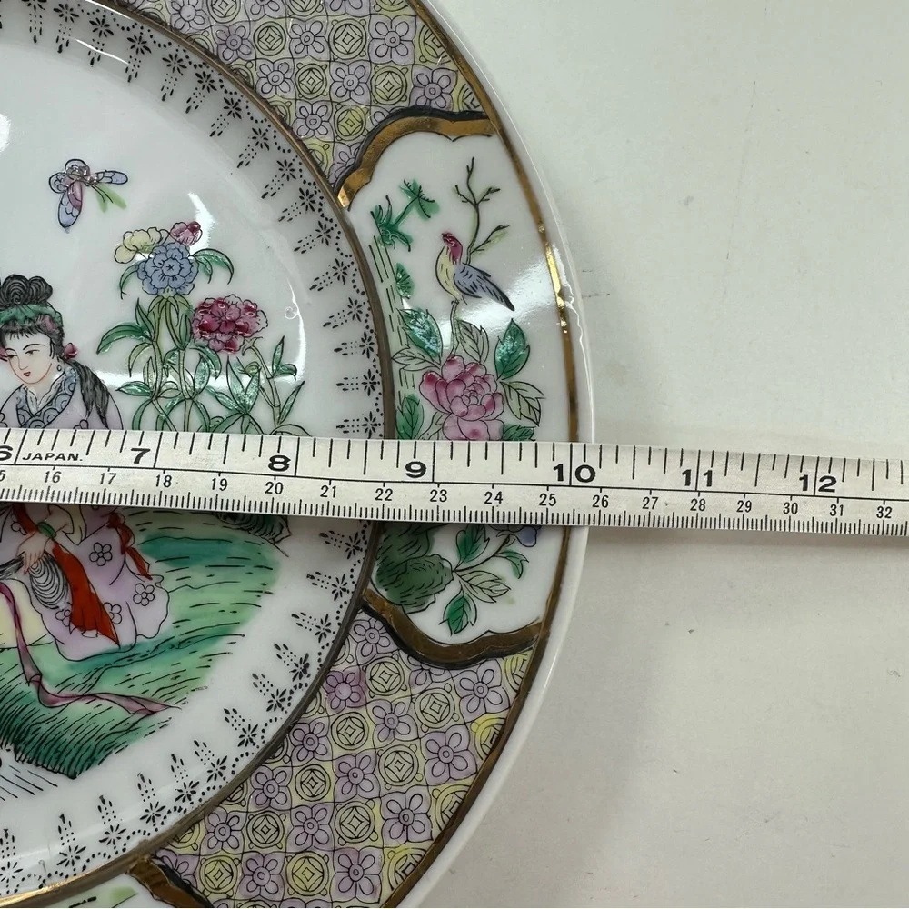 Rare Find Chinese Family Rose Porcelain Plate 10” Golden/ Art